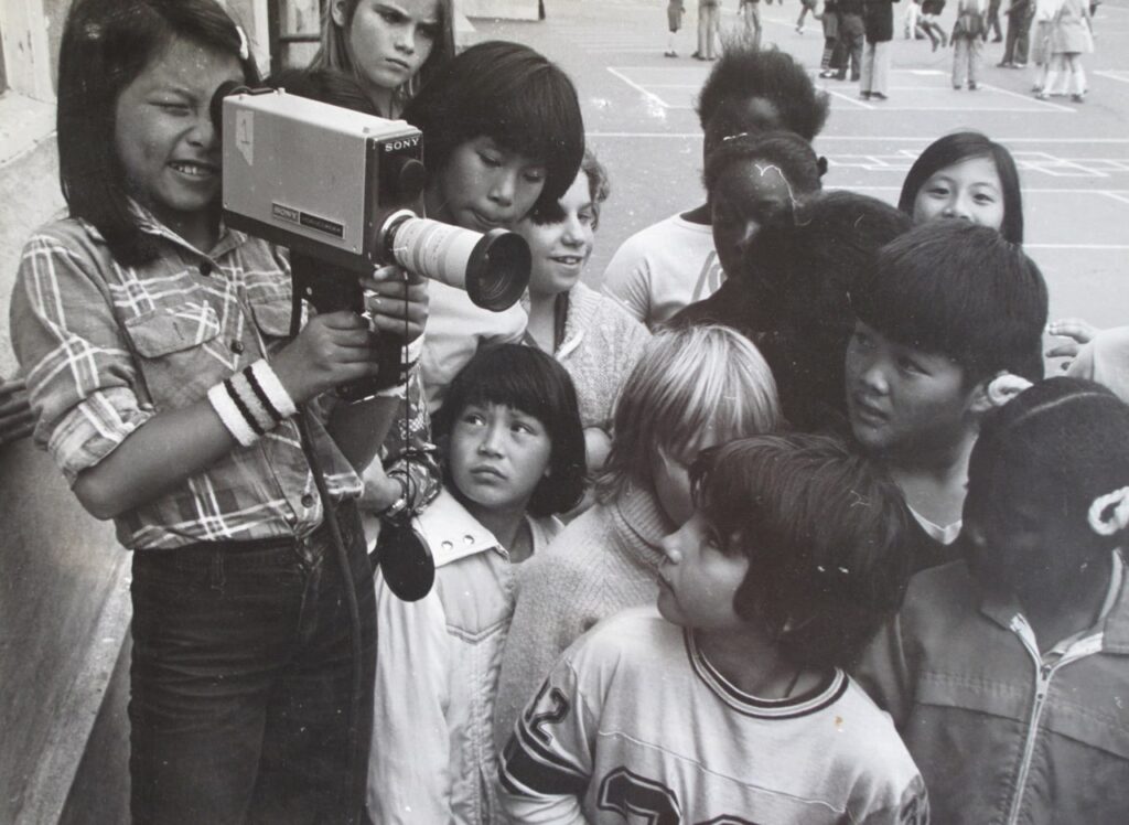 San Francisco kids on the set of Loni Ding’s Bean Sprouts. / Courtesy of Loni Ding Archives, Reprinted with permission